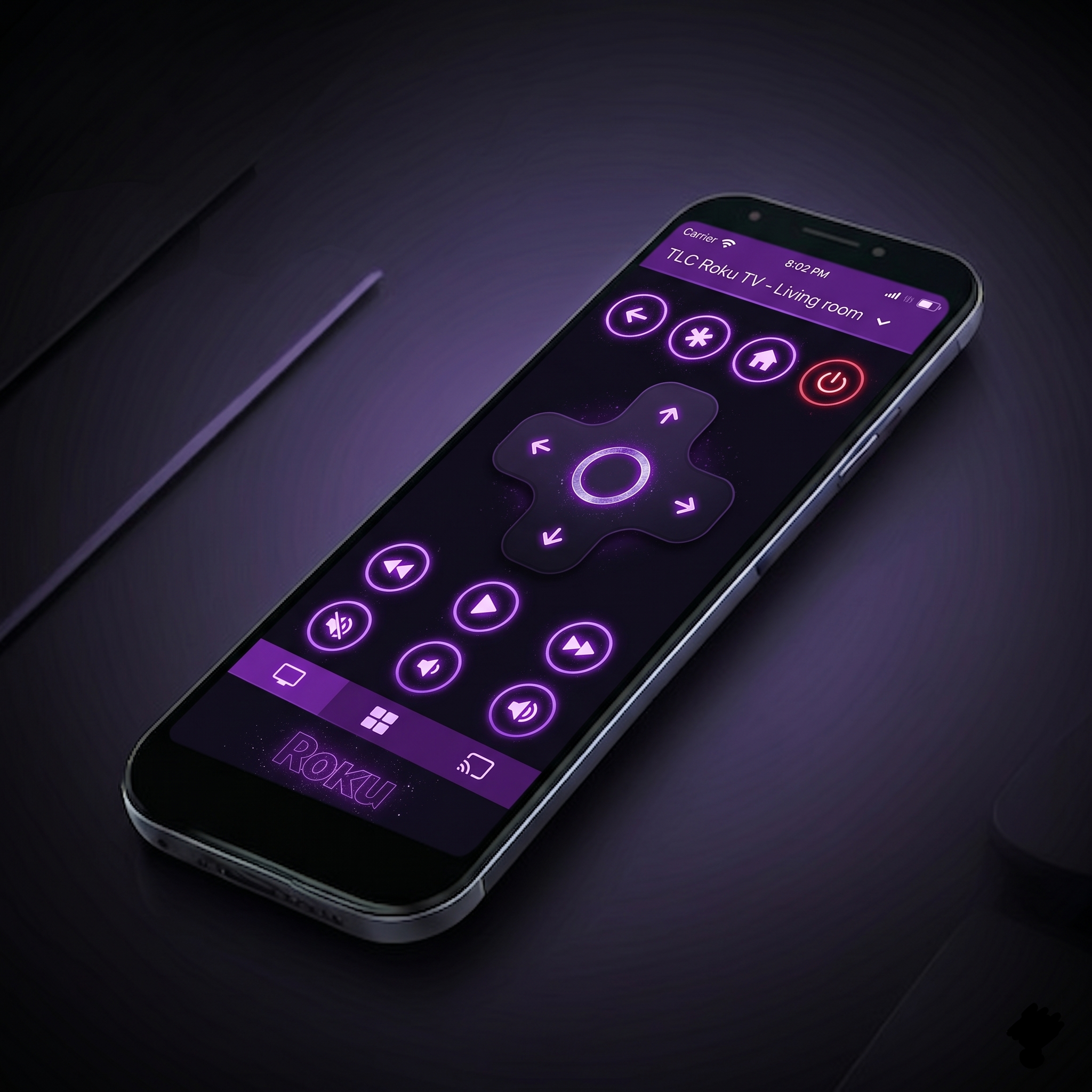 Roku Remote UI Mockup